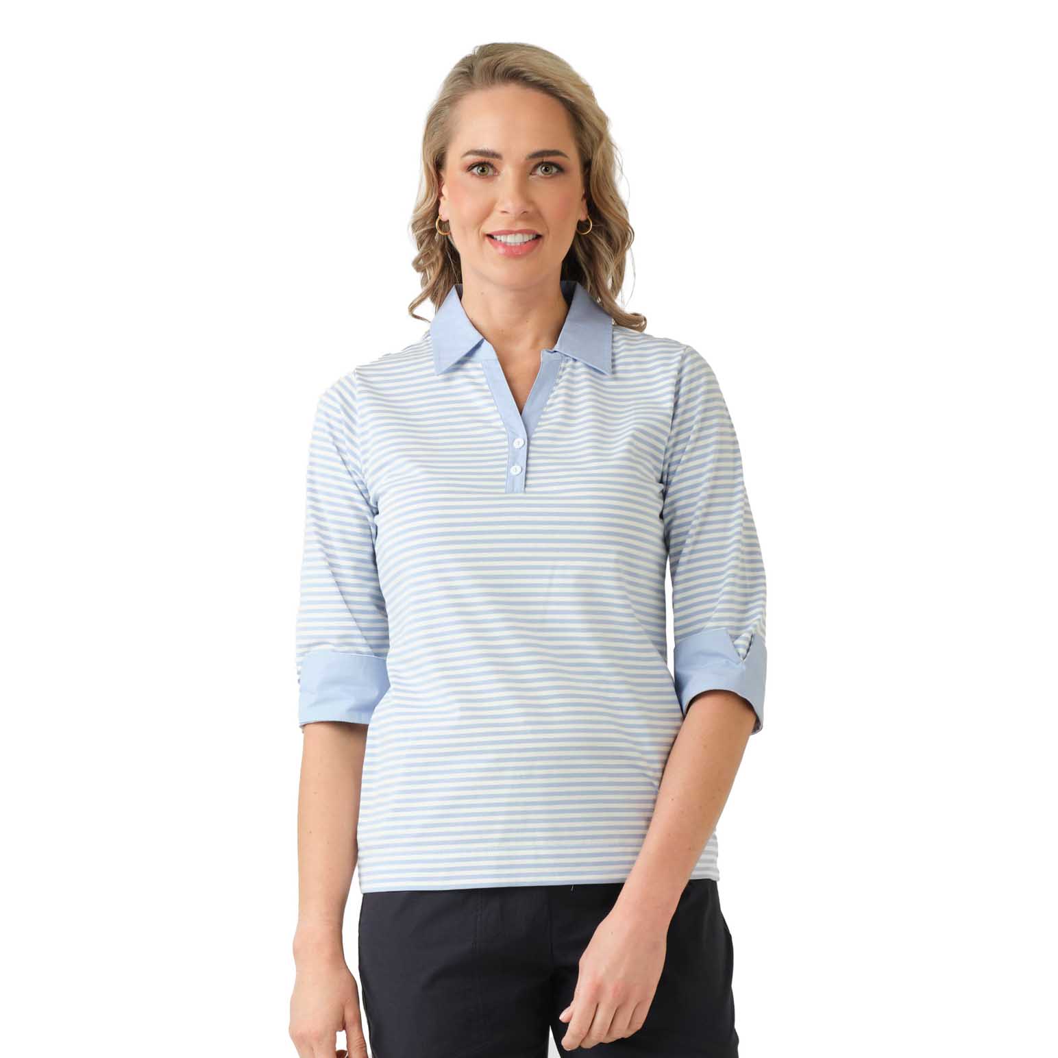 B Essentials Woven Collar Polo